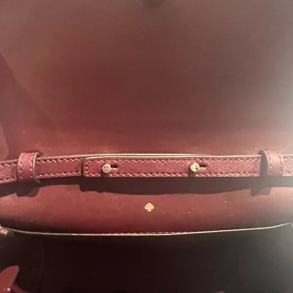 Burgundy Mini leather crossbody bag /clutch (removable strap) By Kate Spade - Picture 5 of 6